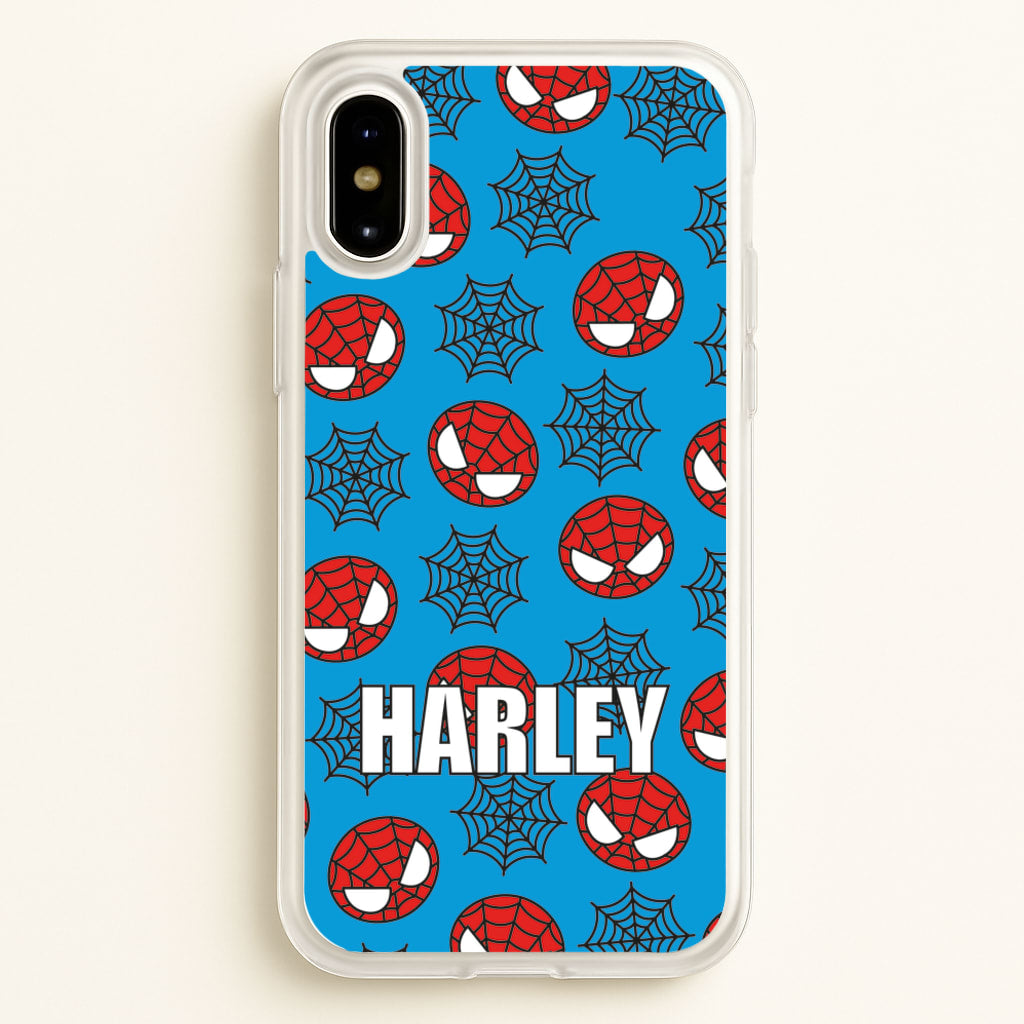 Spiderman And Webs - Personalised Superhero Comic - Marvel Phone Case for iPhone X / XS