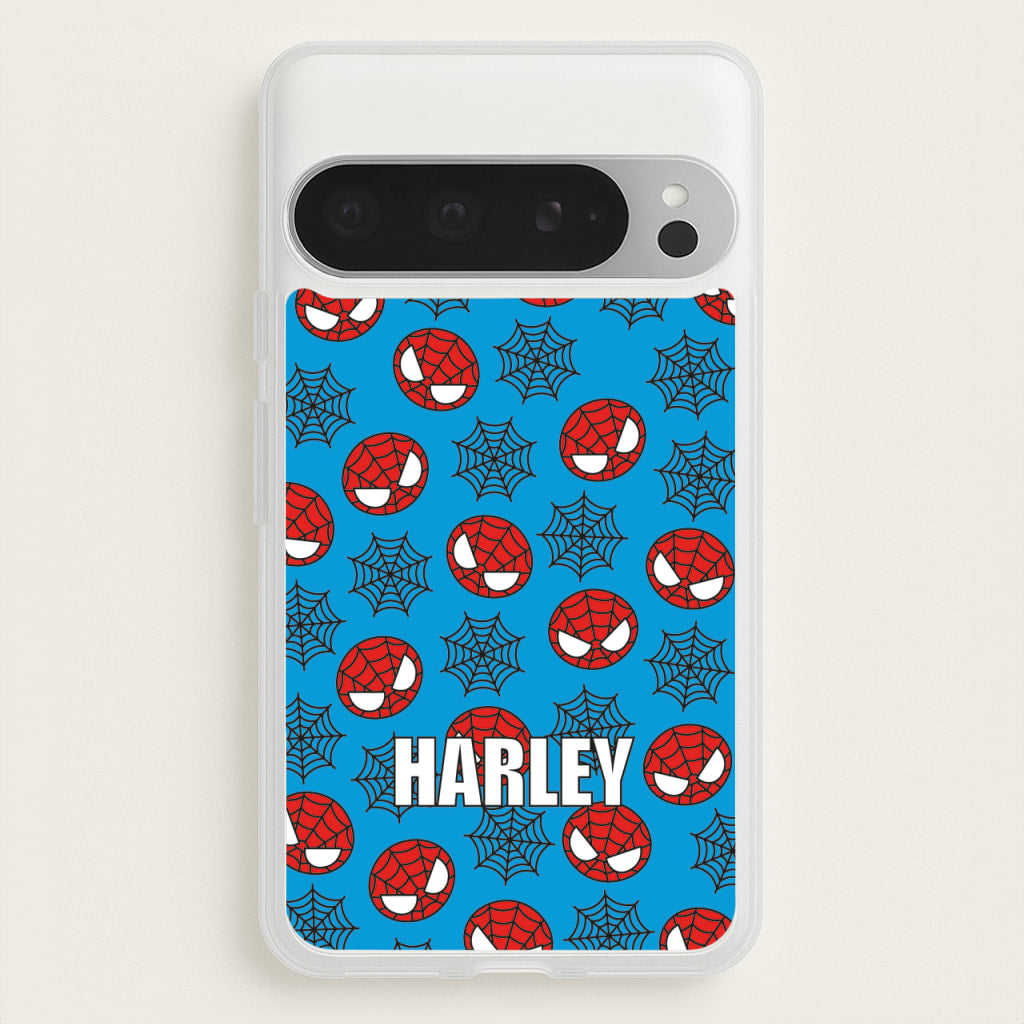 Spiderman And Webs - Personalised Superhero Comic - Marvel Phone Case for Google Pixel 9 Pro XL