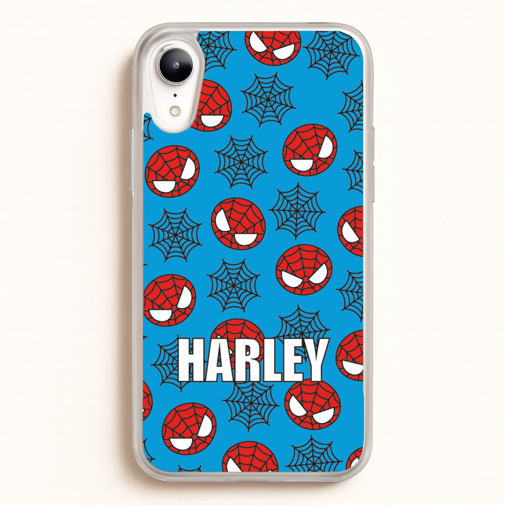 Spiderman And Webs - Personalised Superhero Comic - Marvel Phone Case for iPhone XR