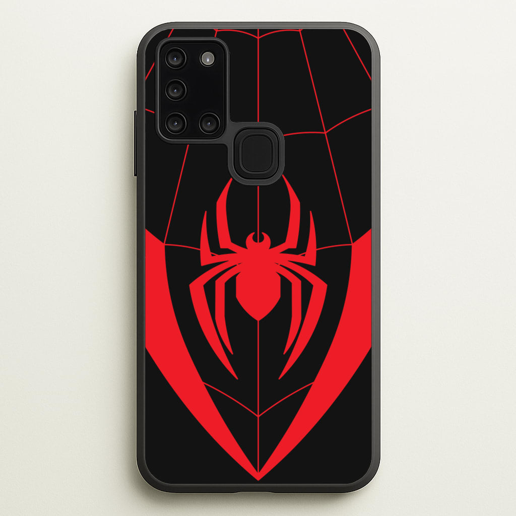 Red And Black Spider Costume - Marvel Phone Case for Galaxy A21s