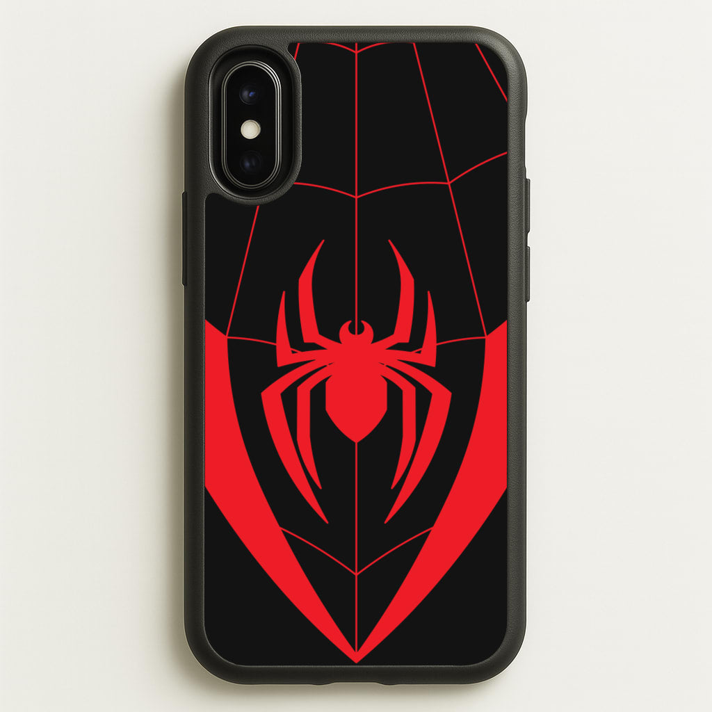 Red And Black Spider Costume - Marvel Phone Case for iPhone X / XS