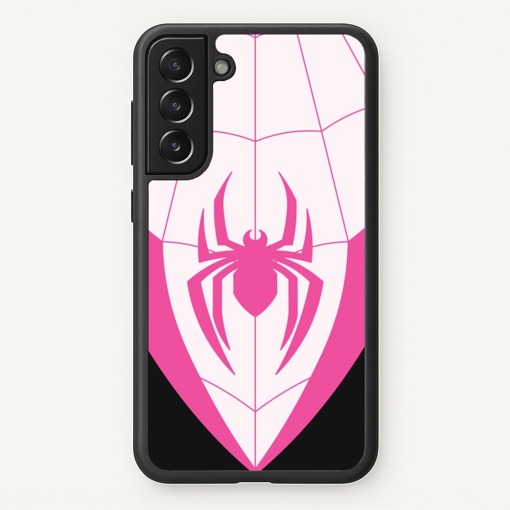 Pink And Black Spider Costume - Marvel Phone Case for Galaxy S21FE