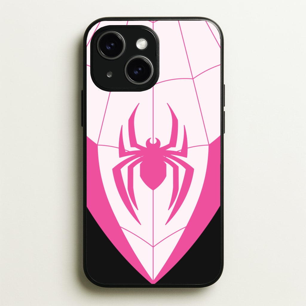 Pink And Black Spider Costume - Marvel Phone Case for iPhone 15