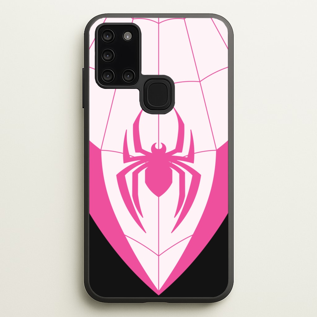 Pink And Black Spider Costume - Marvel Phone Case for Galaxy A21s