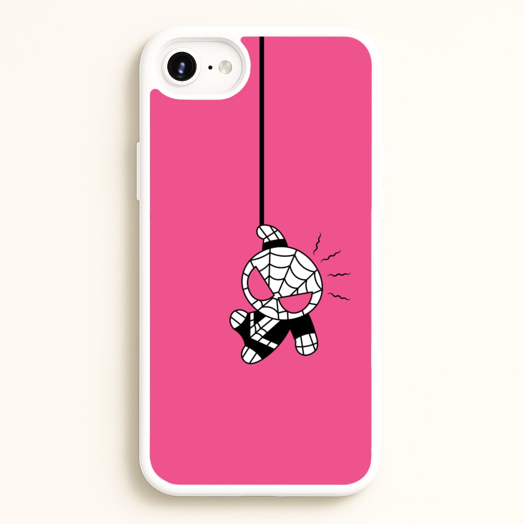 Pink Hanging Spider Hero - Marvel Phone Case for iPhone 6 / 7 / 8 / SE
