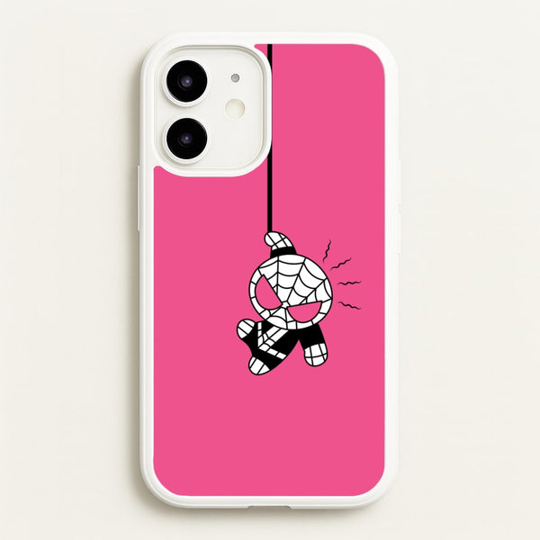 Pink Hanging Spider Hero - Marvel Phone Case for iPhone 12 / 12 Pro