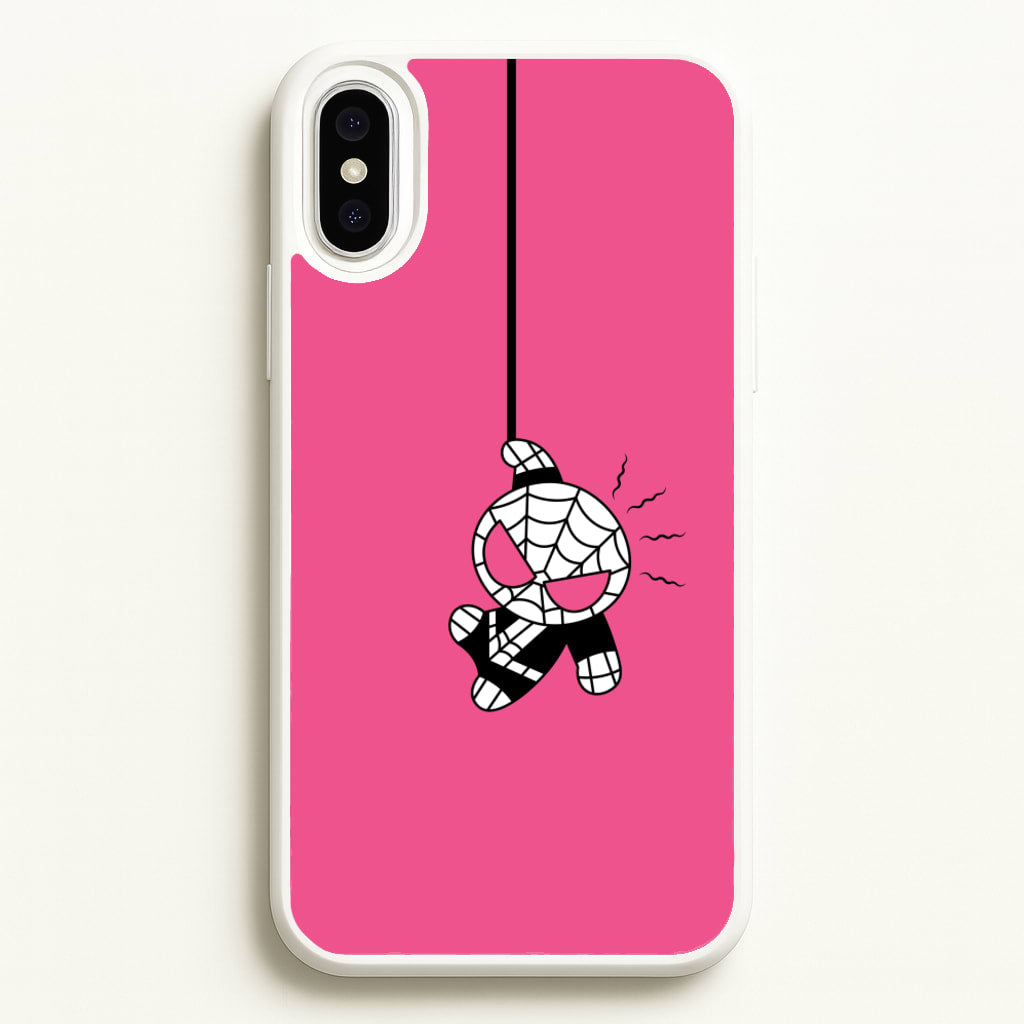 Pink Hanging Spider Hero - Marvel Phone Case for iPhone XS Max