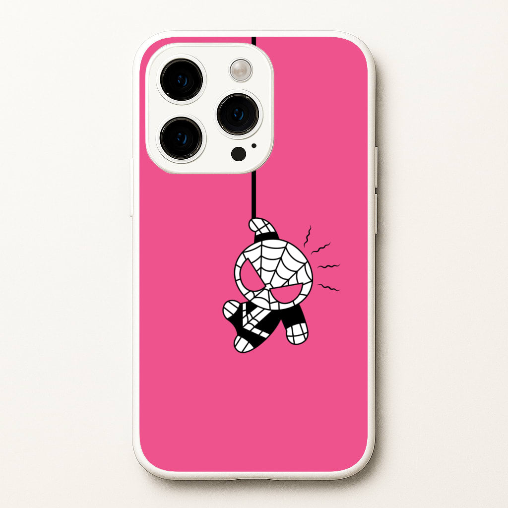 Pink Hanging Spider Hero - Marvel Phone Case for iPhone 14 Pro