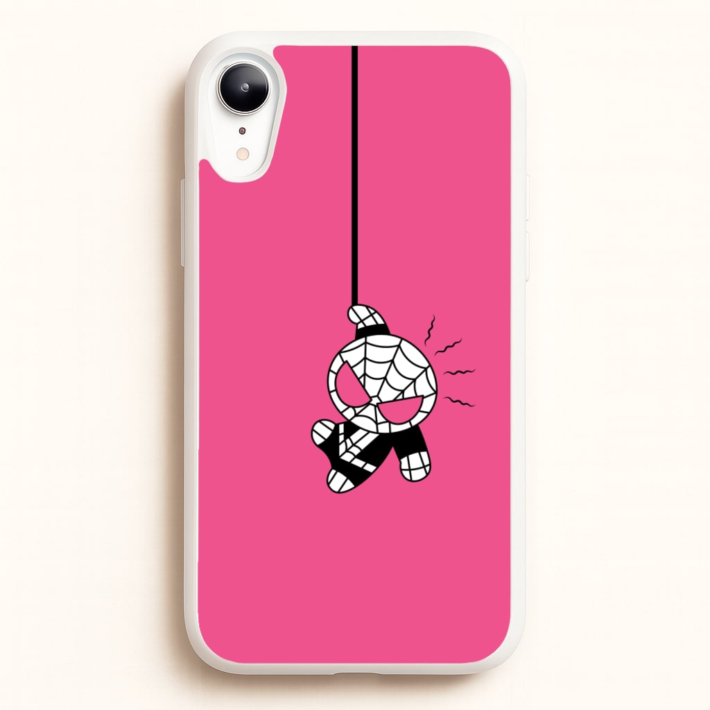 Pink Hanging Spider Hero - Marvel Phone Case for iPhone XR