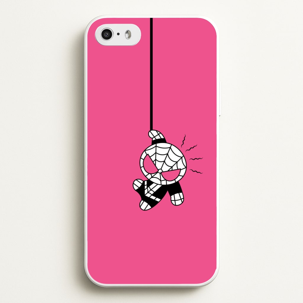 Pink Hanging Spider Hero - Marvel Phone Case for iPhone 5 / 5s / SE 2016