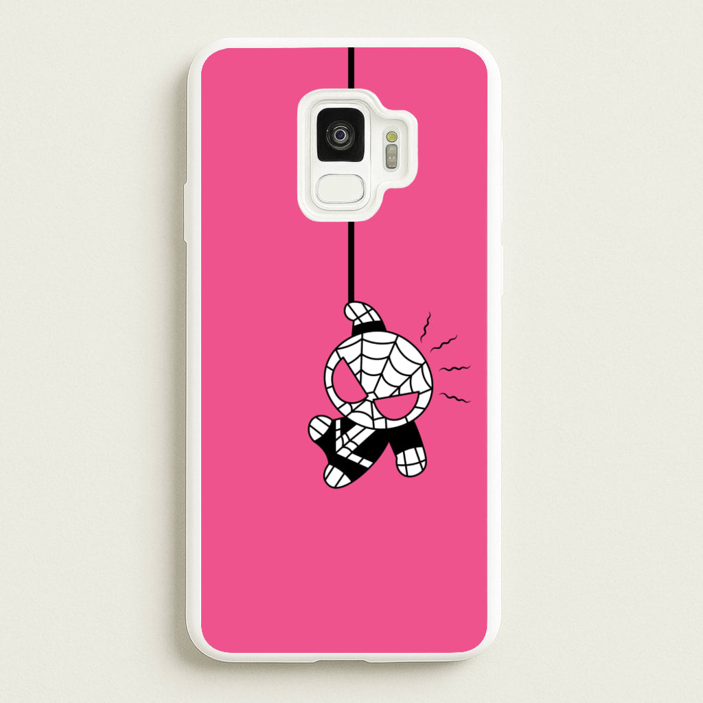 Pink Hanging Spider Hero - Marvel Phone Case for Galaxy S9