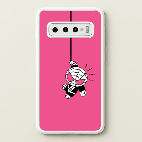 Pink Hanging Spider Hero - Marvel Phone Case for Galaxy S10 Plus