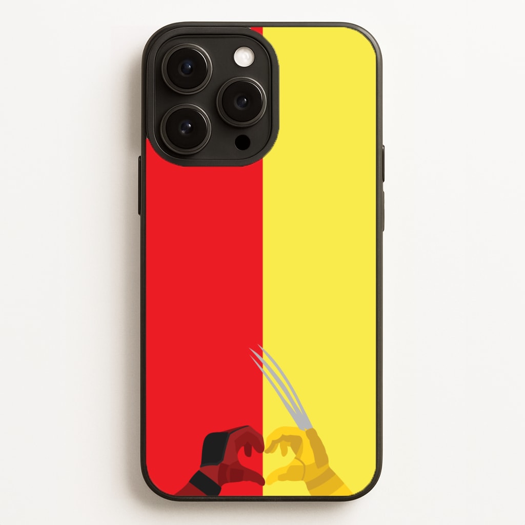 Red And Yellow Heroes Love Heart - Marvel Phone Case for iPhone 16 Pro Max