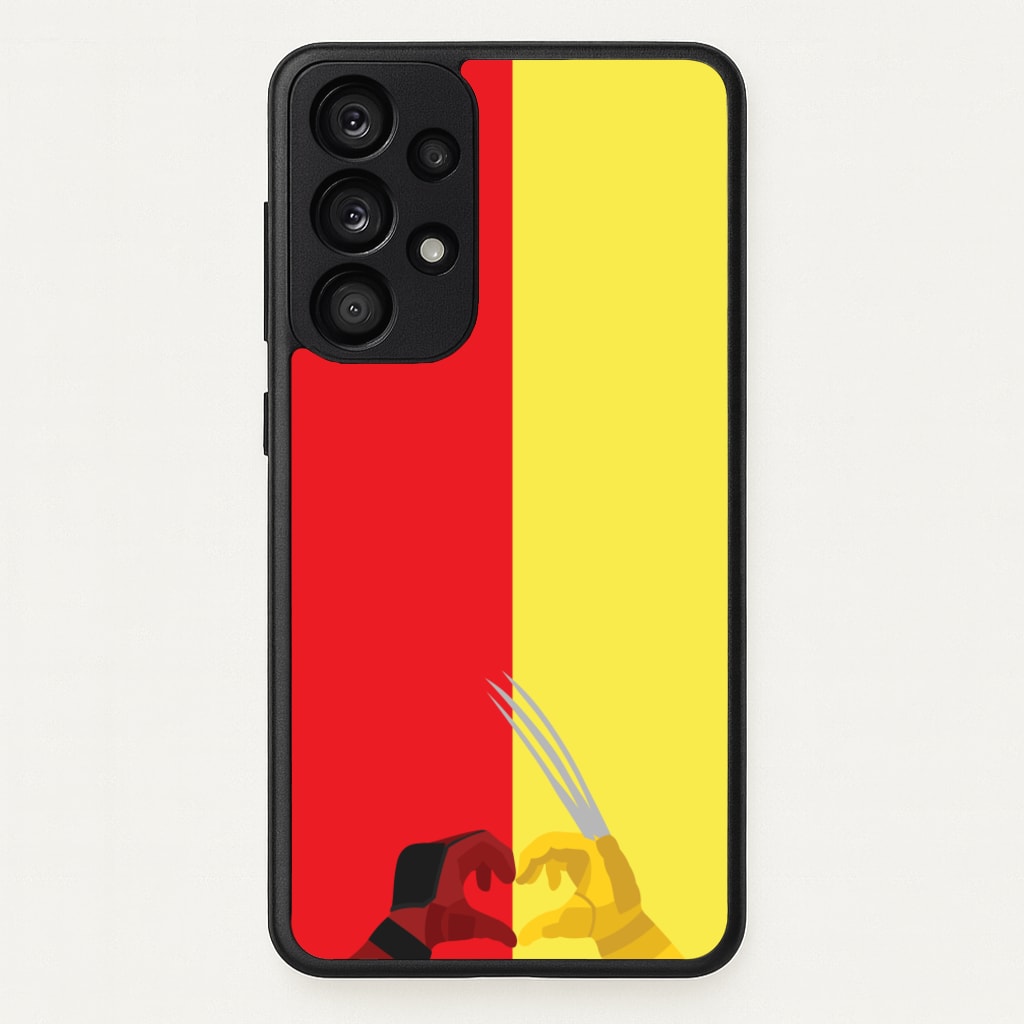 Red And Yellow Heroes Love Heart - Marvel Phone Case for Galaxy A53
