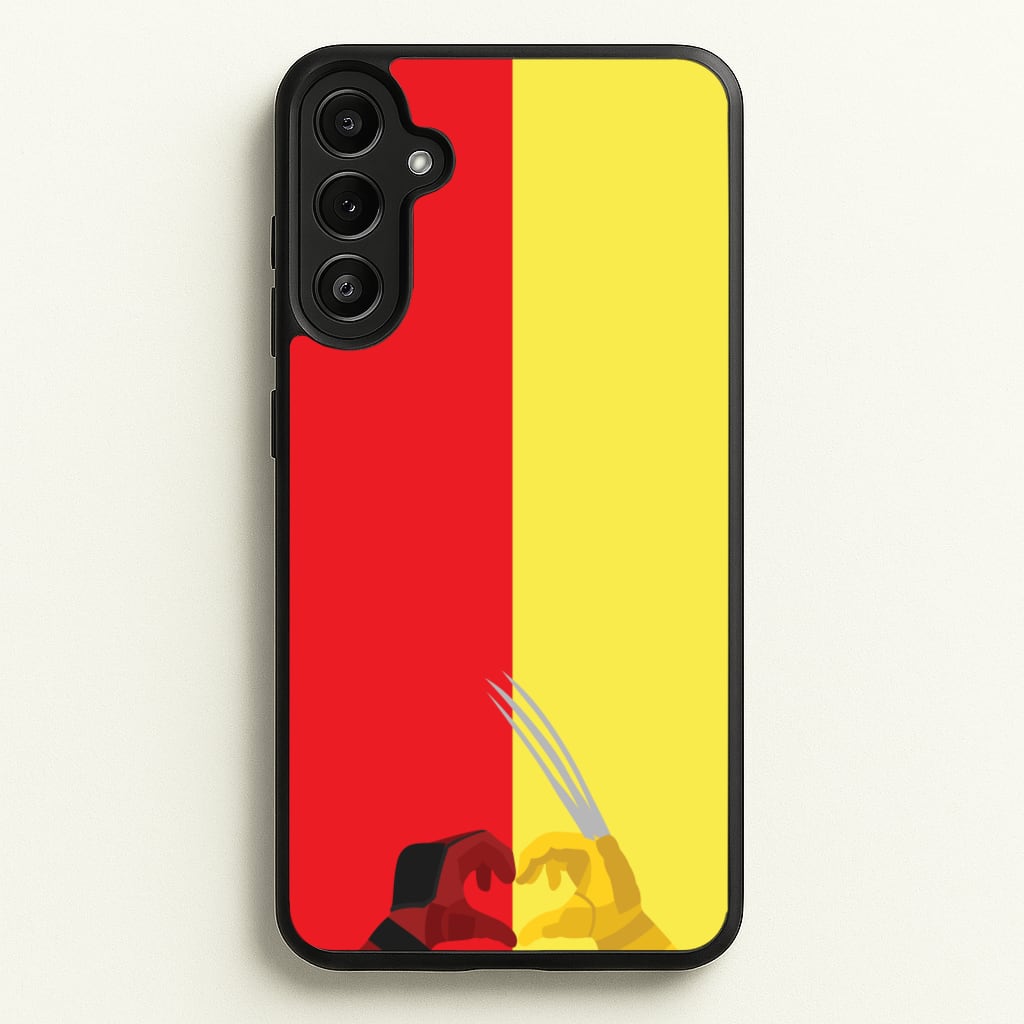 Red And Yellow Heroes Love Heart - Marvel Phone Case for Galaxy A34