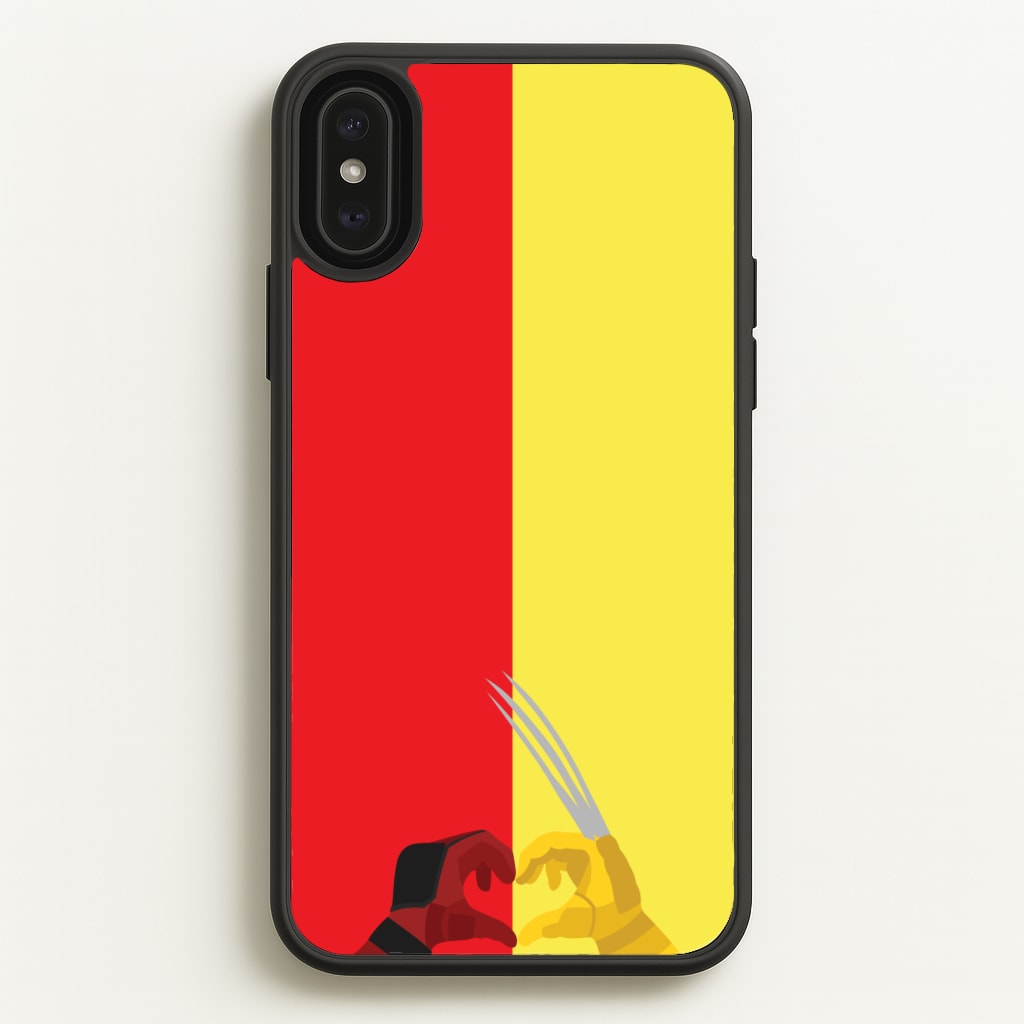 Red And Yellow Heroes Love Heart - Marvel Phone Case for iPhone XS Max