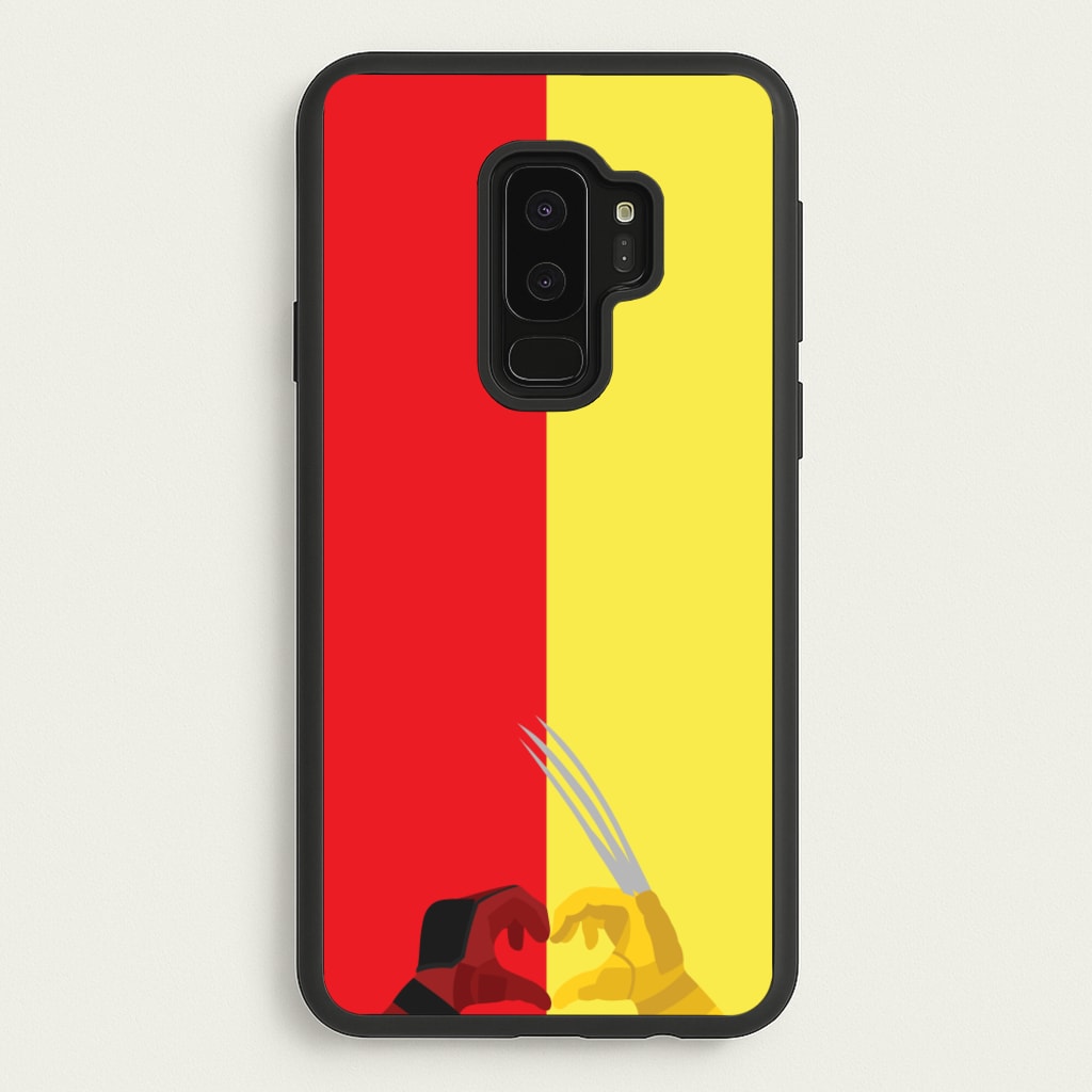 Red And Yellow Heroes Love Heart - Marvel Phone Case for Galaxy S9 Plus