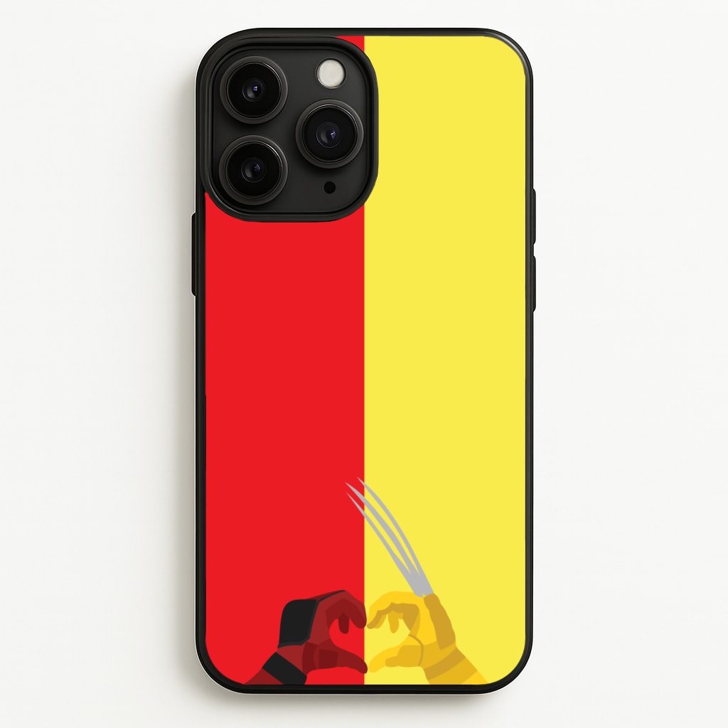 Red And Yellow Heroes Love Heart - Marvel Phone Case for iPhone 11 Pro Max