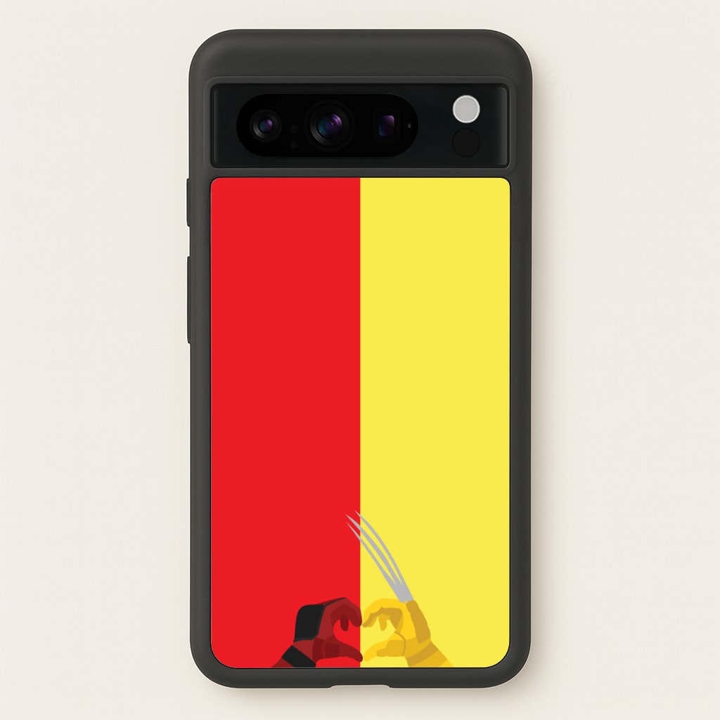 Red And Yellow Heroes Love Heart - Marvel Phone Case for Google Pixel 8 Pro