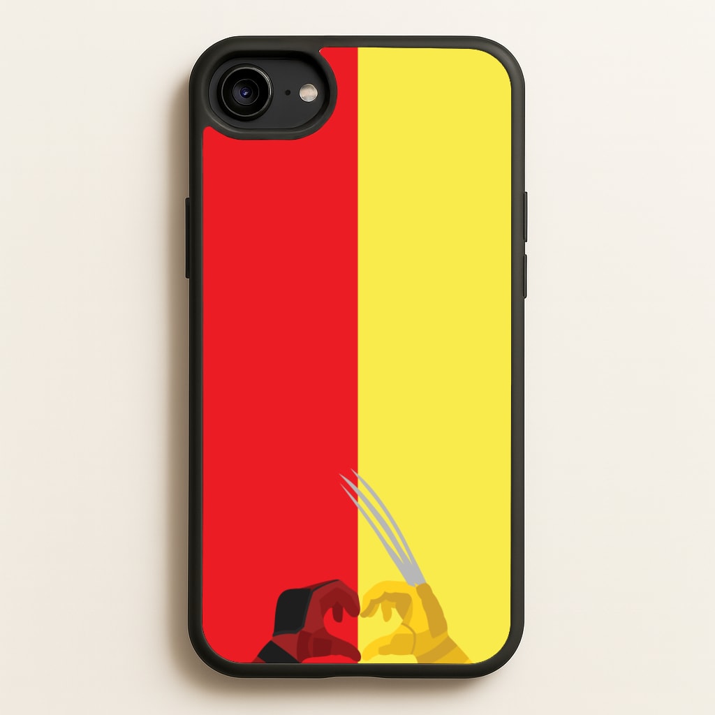 Red And Yellow Heroes Love Heart - Marvel Phone Case for iPhone 6 / 7 / 8 / SE