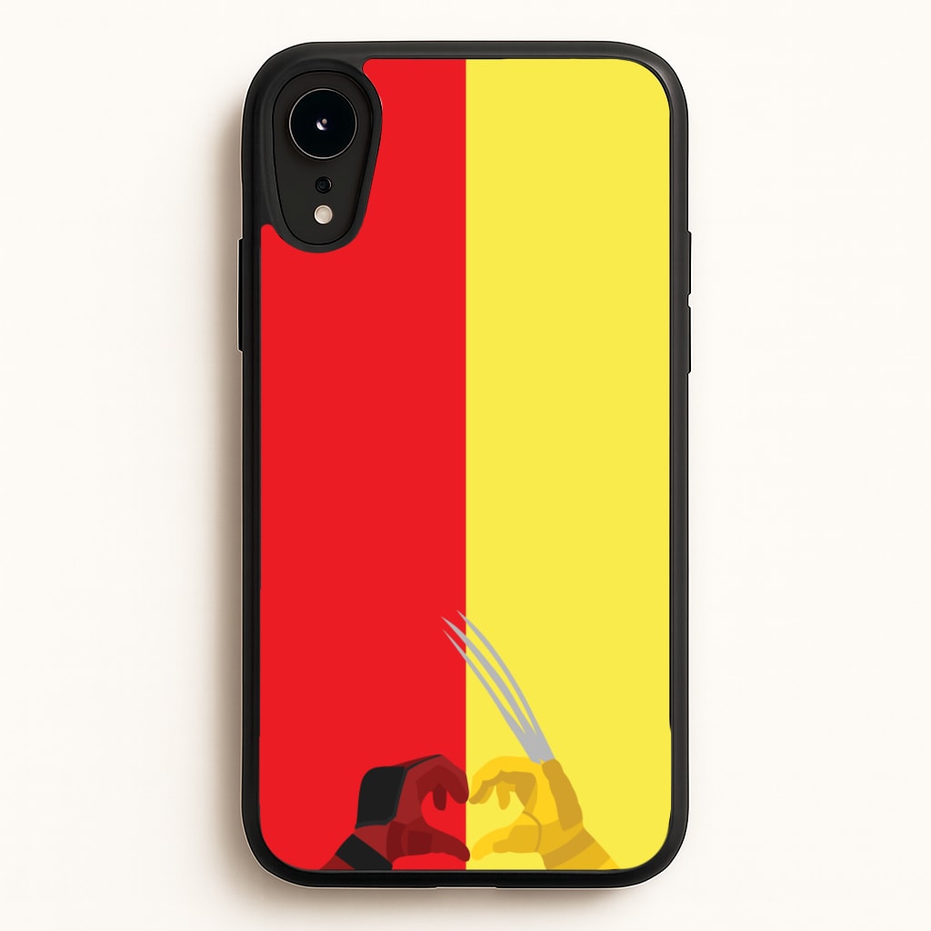 Red And Yellow Heroes Love Heart - Marvel Phone Case for iPhone XR