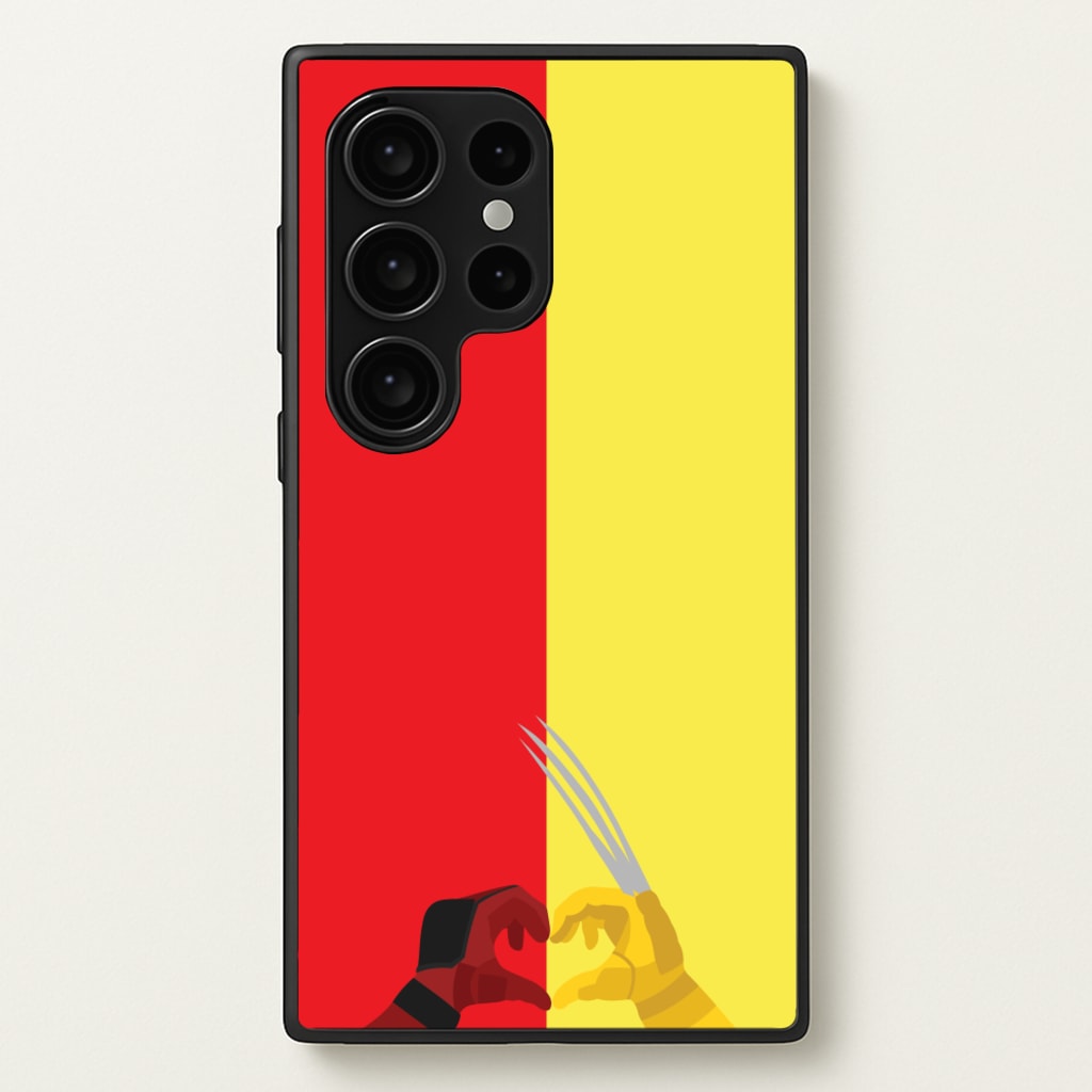 Red And Yellow Heroes Love Heart - Marvel Phone Case for Galaxy S24 Ultra