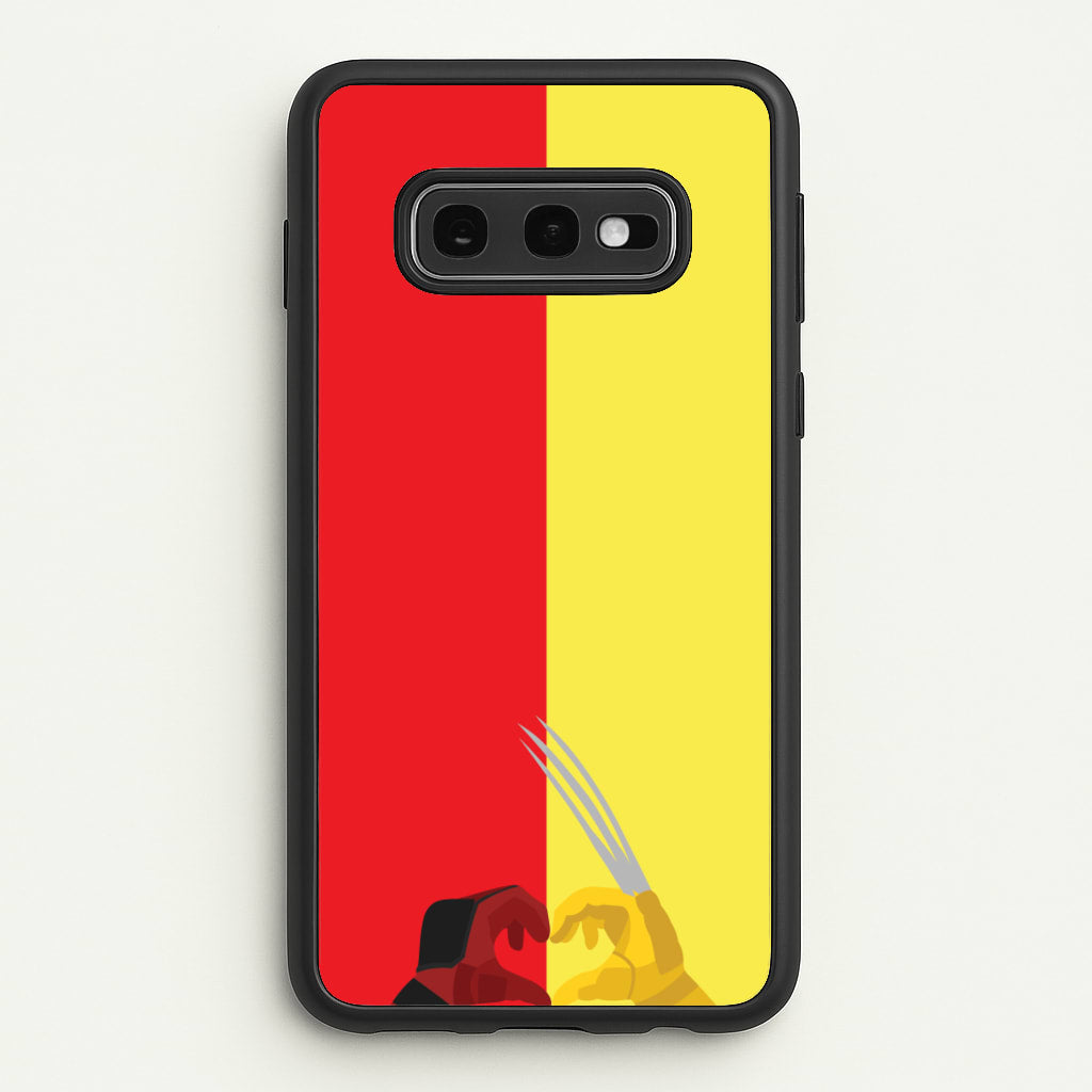 Red And Yellow Heroes Love Heart - Marvel Phone Case for Galaxy S10e