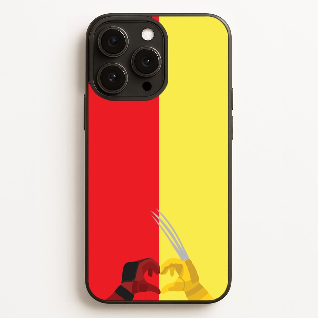 Red And Yellow Heroes Love Heart - Marvel Phone Case for iPhone 12 Pro Max