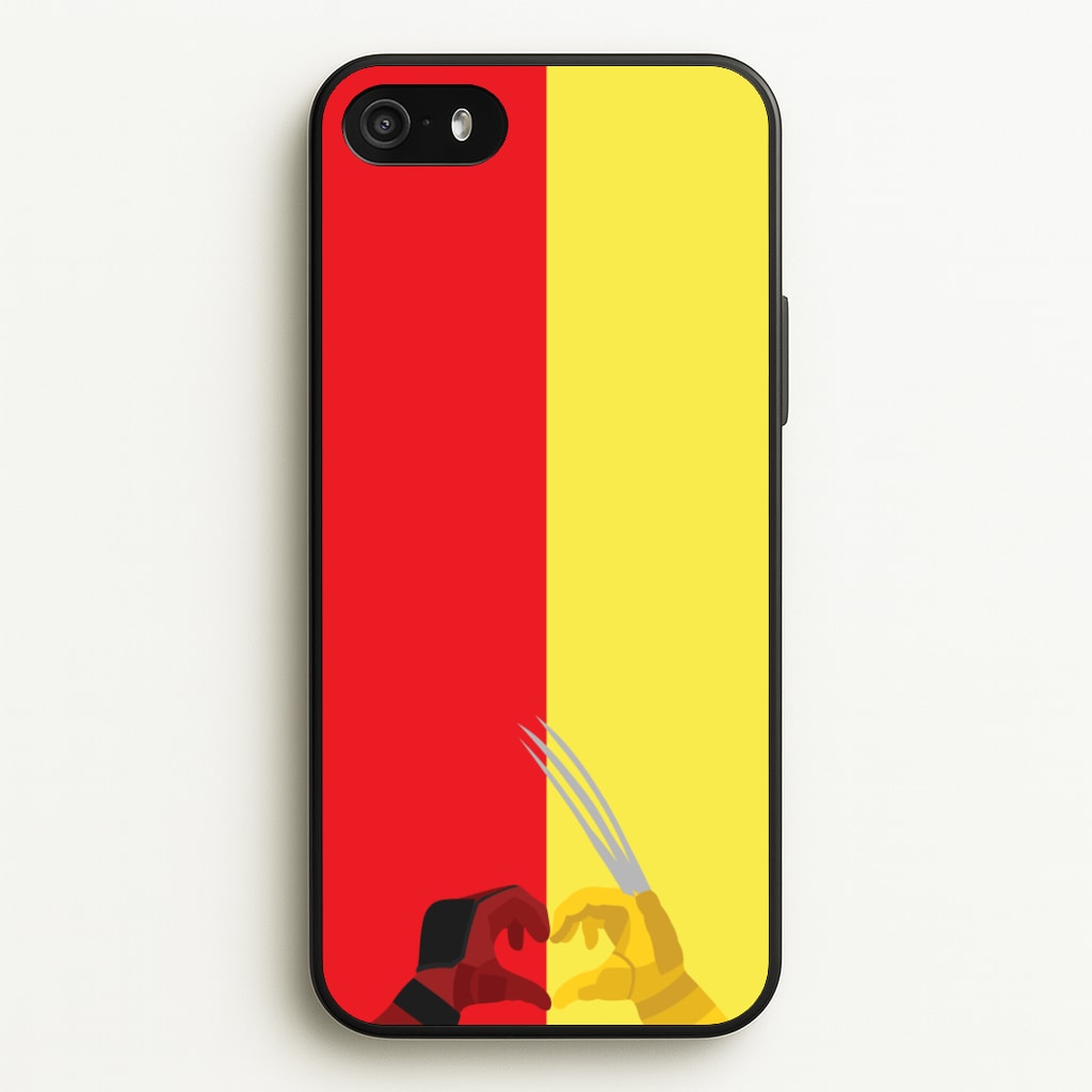 Red And Yellow Heroes Love Heart - Marvel Phone Case for iPhone 5 / 5s / SE 2016