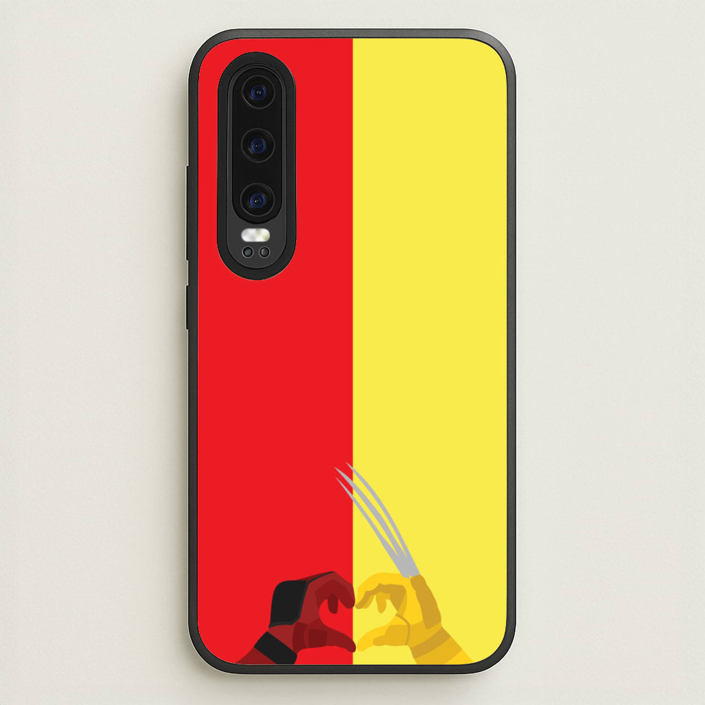 Red And Yellow Heroes Love Heart - Marvel Phone Case for Huawei P30