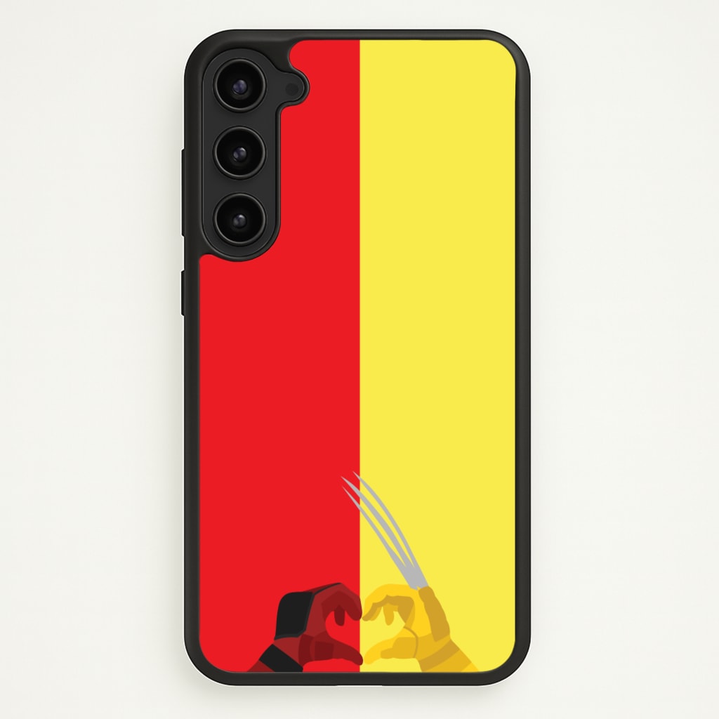 Red And Yellow Heroes Love Heart - Marvel Phone Case for Galaxy S23