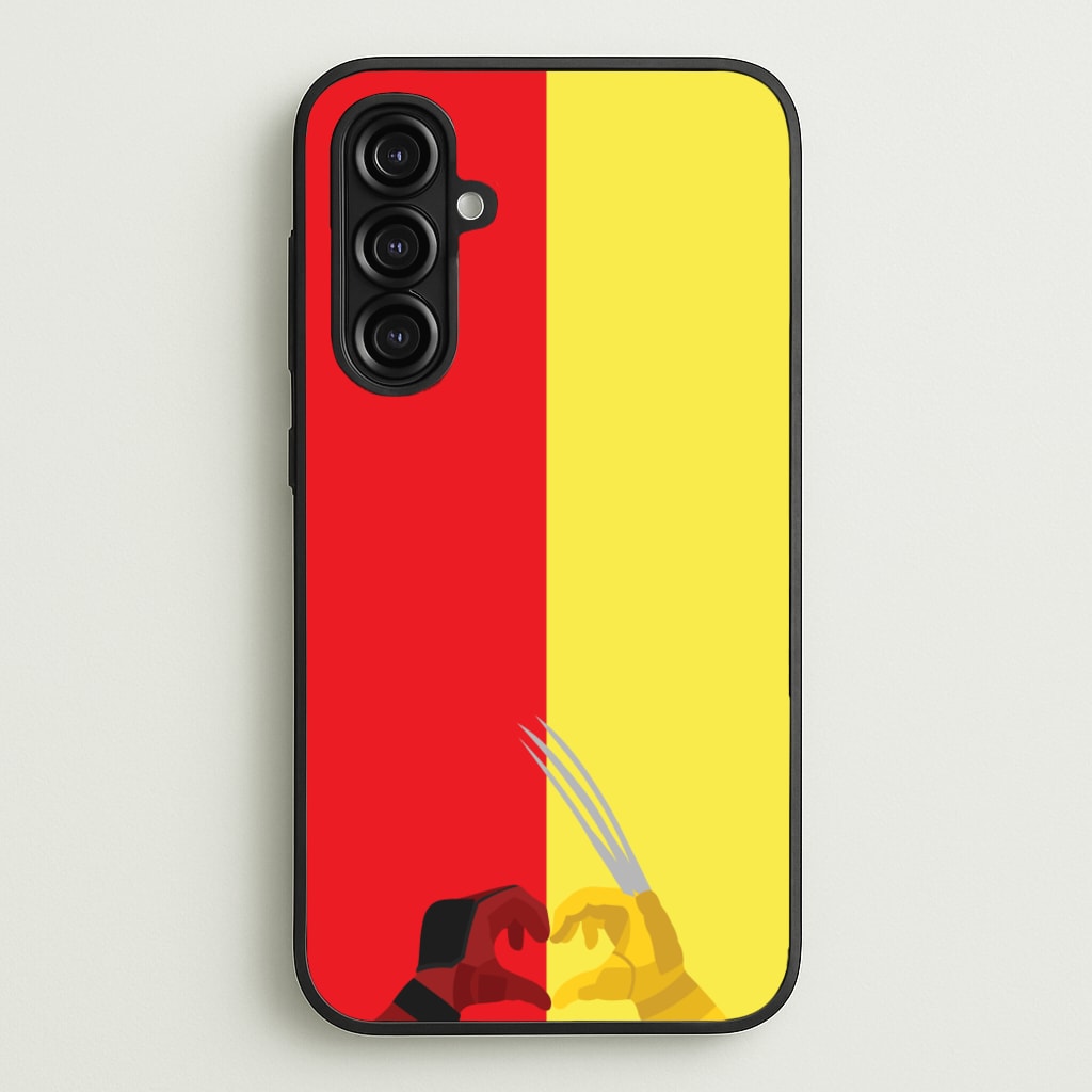 Red And Yellow Heroes Love Heart - Marvel Phone Case for Galaxy A16