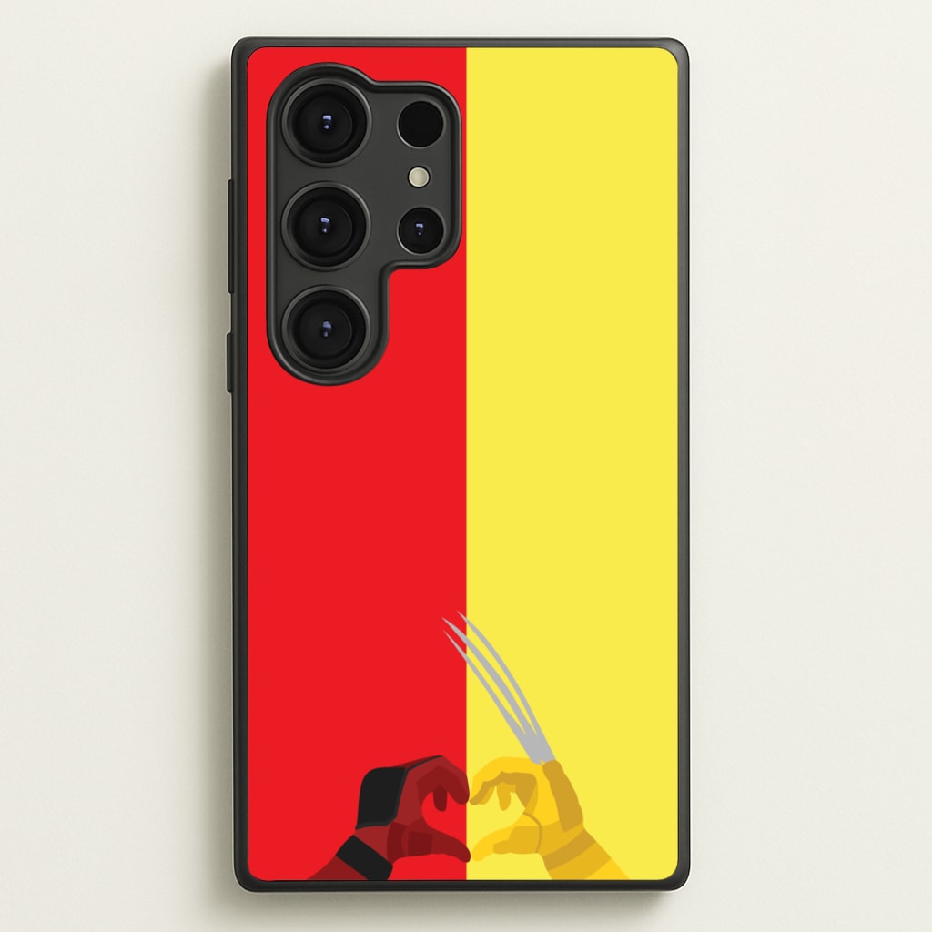 Red And Yellow Heroes Love Heart - Marvel Phone Case for Galaxy S25 Ultra