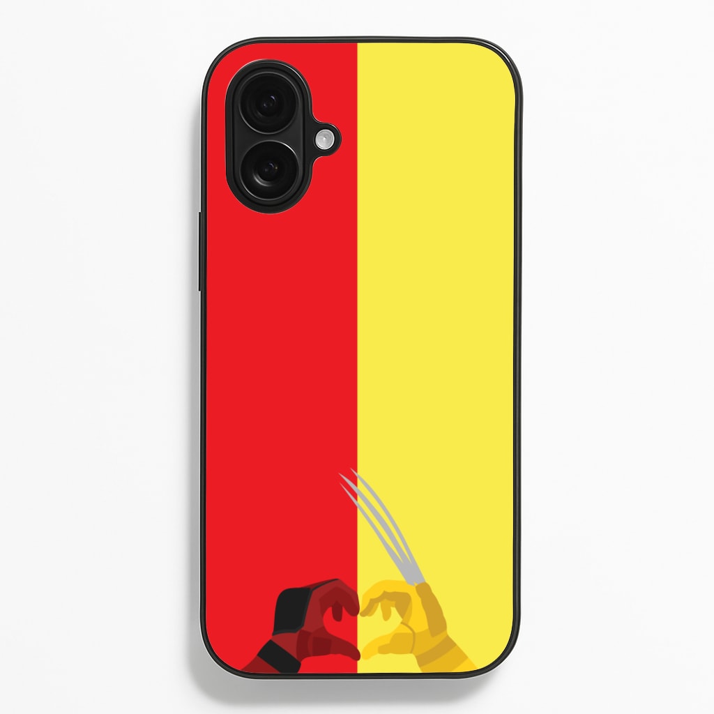 Red And Yellow Heroes Love Heart Phone Case