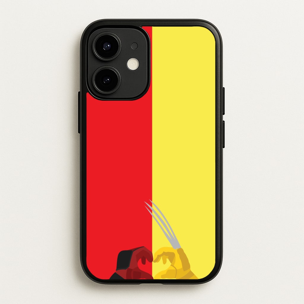 Red And Yellow Heroes Love Heart - Marvel Phone Case for iPhone 12 / 12 Pro