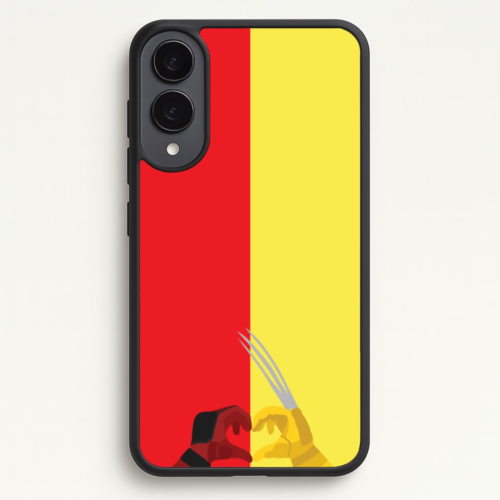 Red And Yellow Heroes Love Heart - Marvel Phone Case for Galaxy S25 Edge