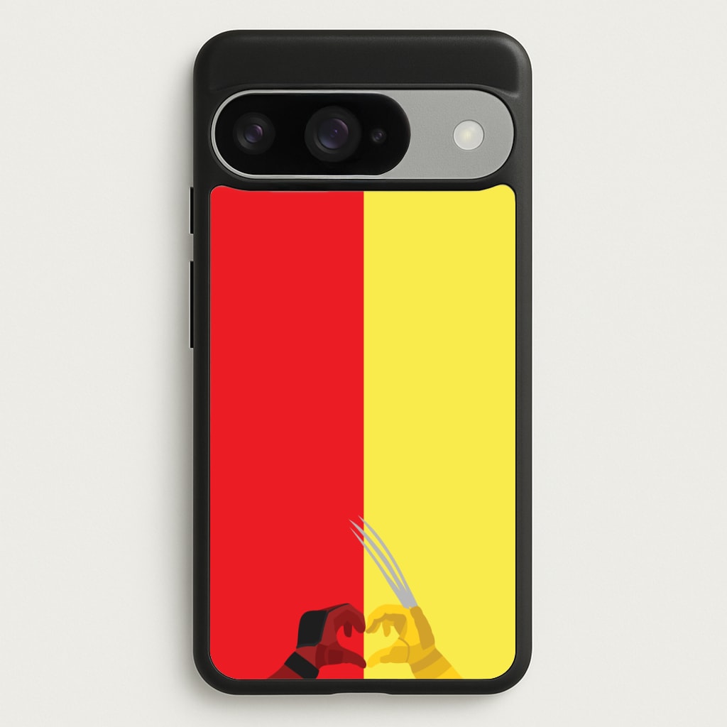 Red And Yellow Heroes Love Heart Phone Case for Google Pixel 10 / 10 Pro