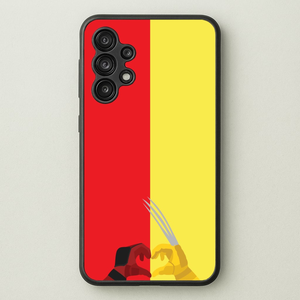 Red And Yellow Heroes Love Heart - Marvel Phone Case for Galaxy A13