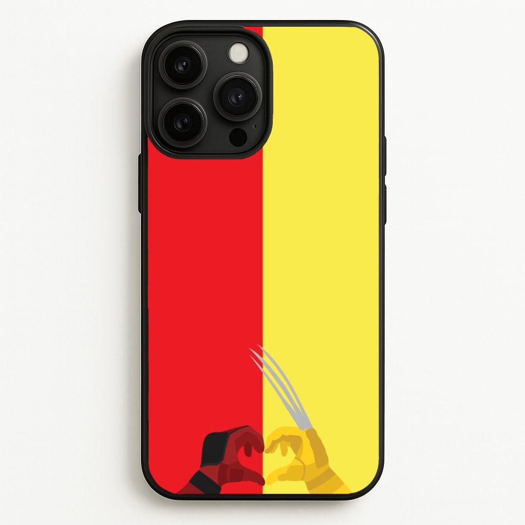 Red And Yellow Heroes Love Heart - Marvel Phone Case for iPhone 13 Pro Max