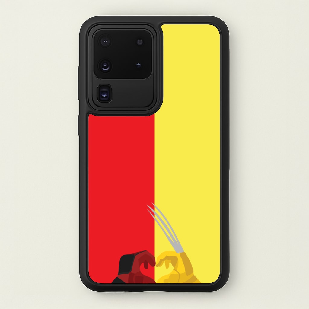 Red And Yellow Heroes Love Heart - Marvel Phone Case for Galaxy S20 Ultra