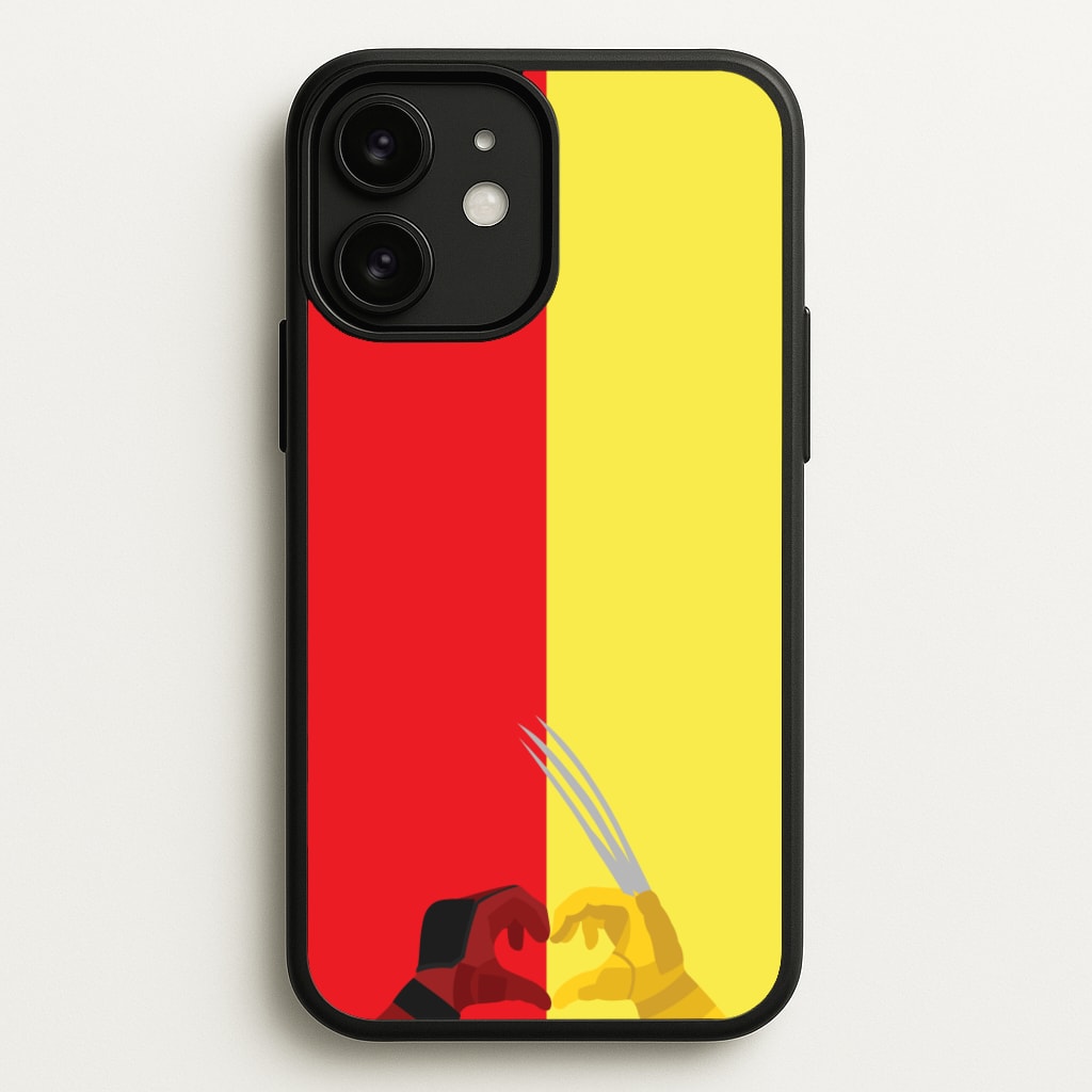 Red And Yellow Heroes Love Heart - Marvel Phone Case for iPhone 11