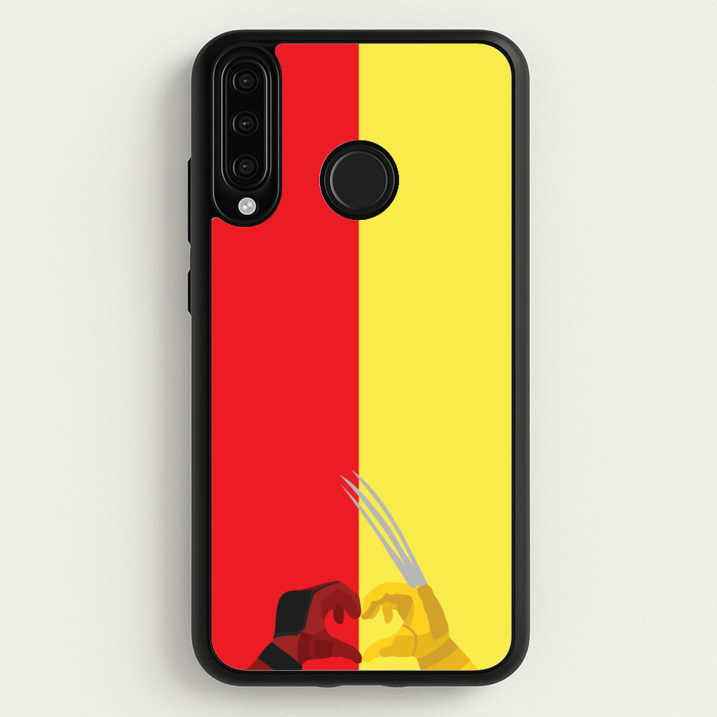 Red And Yellow Heroes Love Heart - Marvel Phone Case for Huawei P30 Lite