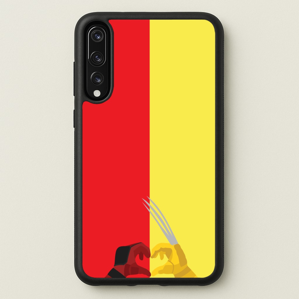 Red And Yellow Heroes Love Heart - Marvel Phone Case for Huawei P20 Pro