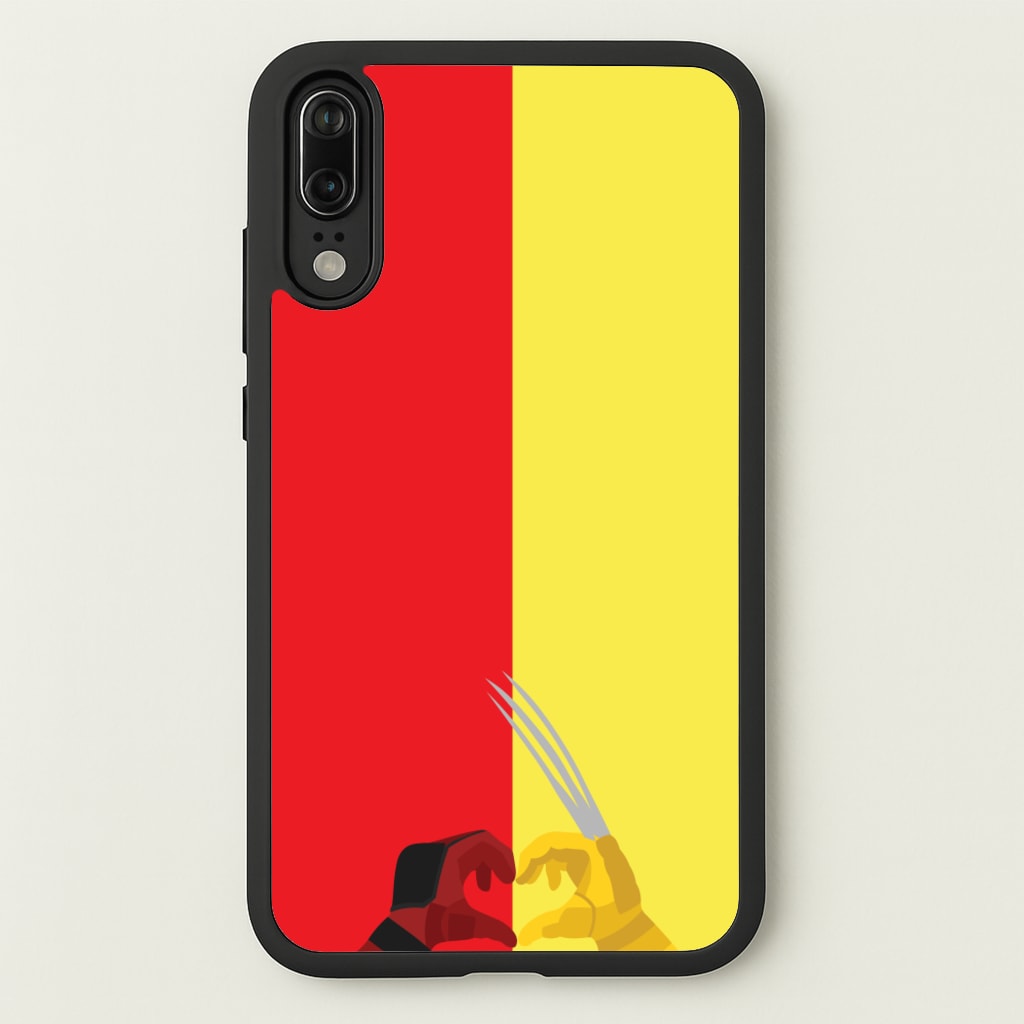 Red And Yellow Heroes Love Heart - Marvel Phone Case for Huawei P20