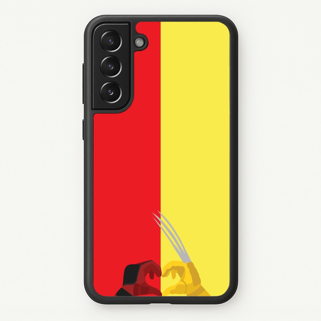 Red And Yellow Heroes Love Heart - Marvel Phone Case for Galaxy S22