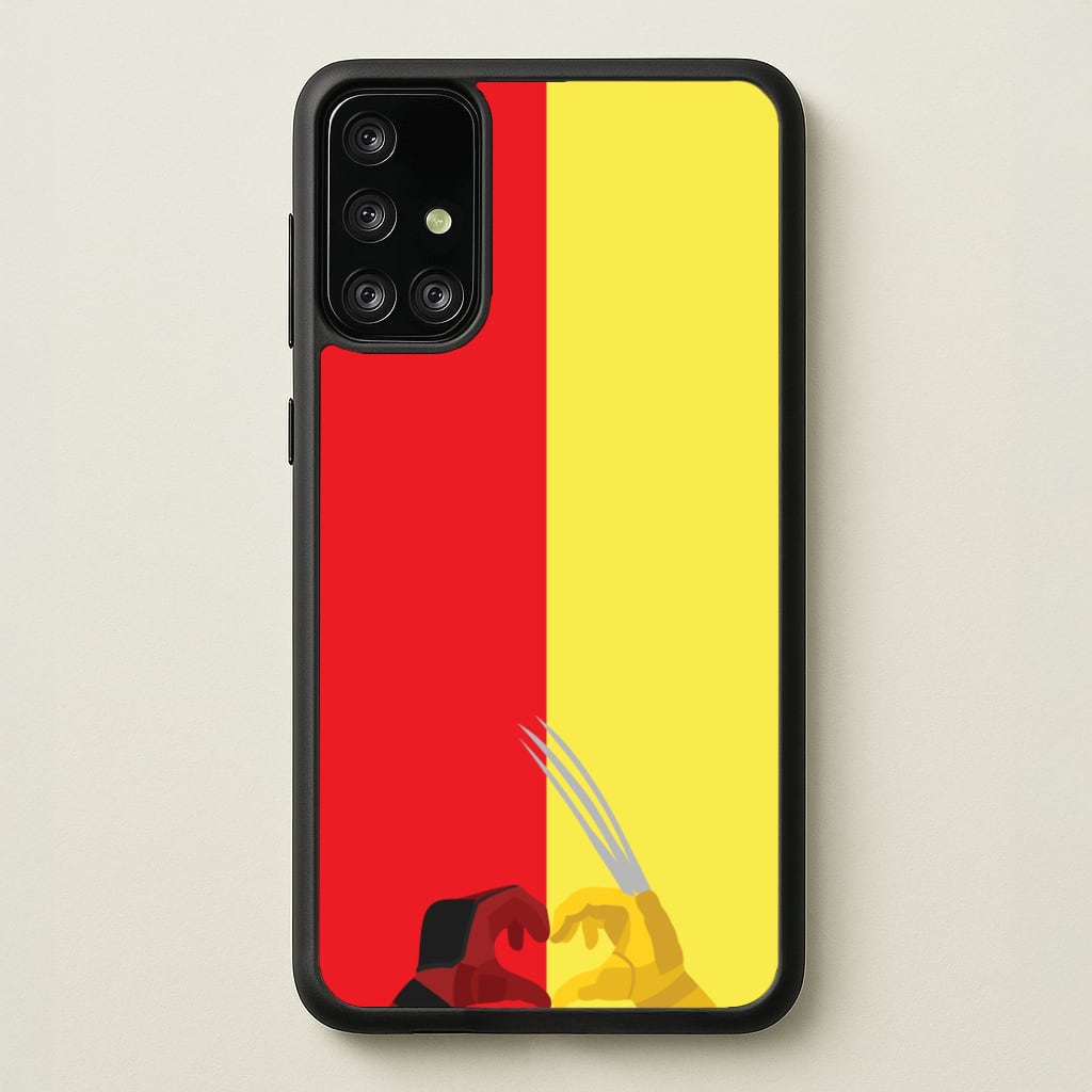 Red And Yellow Heroes Love Heart - Marvel Phone Case for Galaxy A71