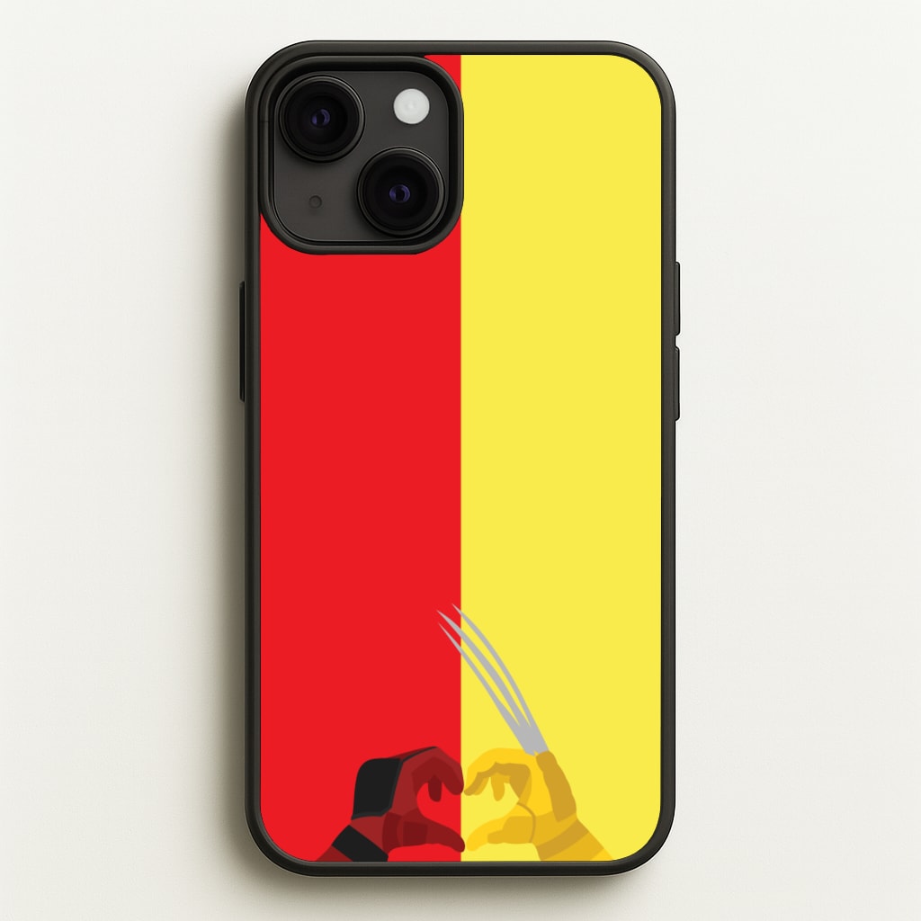 Red And Yellow Heroes Love Heart - Marvel Phone Case for iPhone 13 Mini