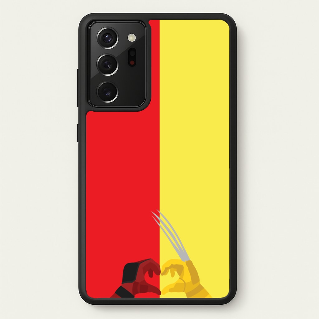 Red And Yellow Heroes Love Heart - Marvel Phone Case for Galaxy Note 20 Ultra