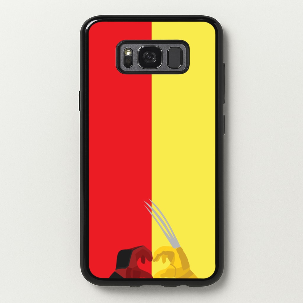 Red And Yellow Heroes Love Heart - Marvel Phone Case for Galaxy S8 Plus