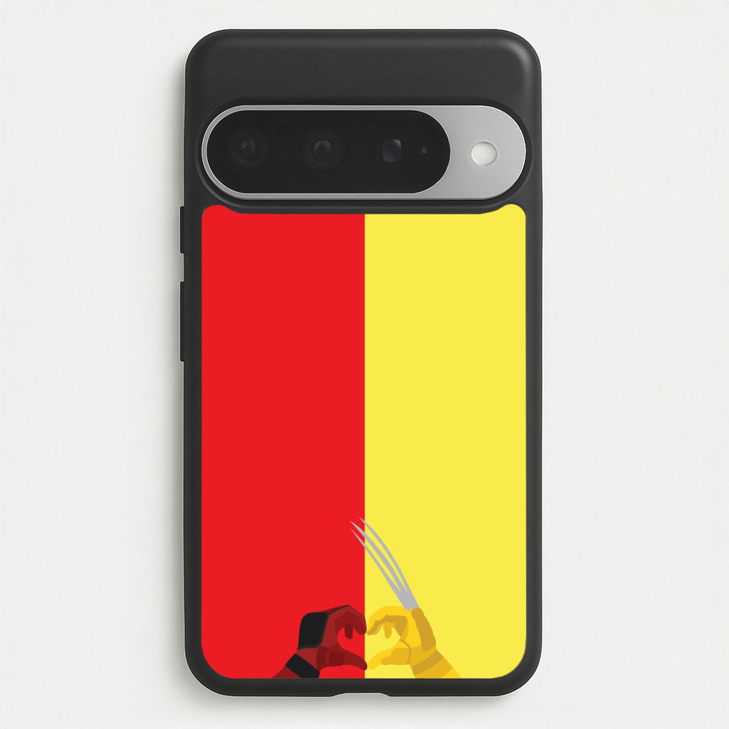 Red And Yellow Heroes Love Heart Phone Case for Google Pixel 10 Pro XL
